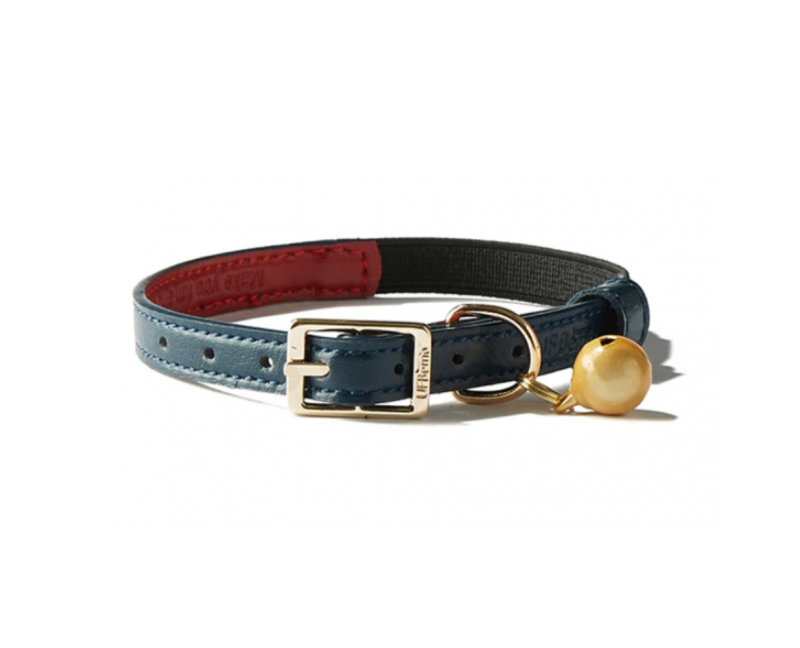 Collier anti-étrangelement Chat Simili cuir bleu foncé et rouge Collier anti-étrangelement Chat Simili cuir bleu foncé et rouge